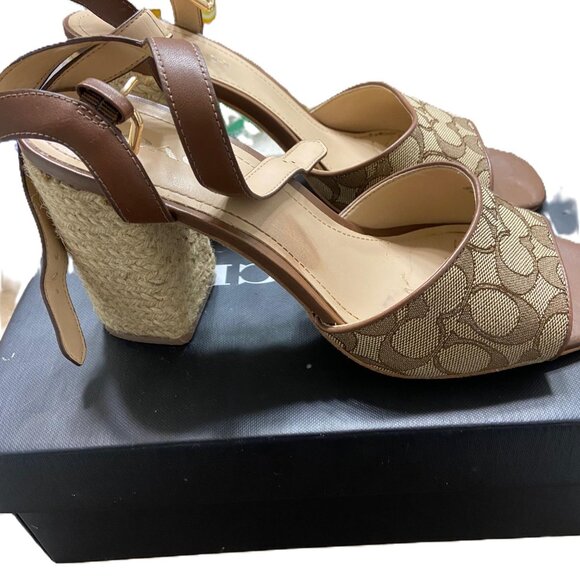 Coach Maddy Sandal Khaki/Saddle Women's - Picture 2 of 4